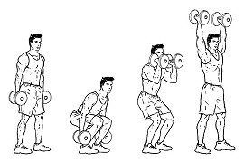 Dumbbell squat and press