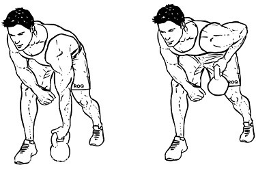 One arm kettlebell row