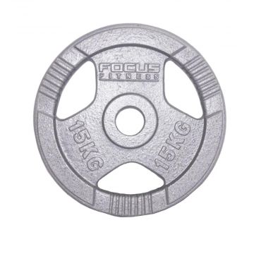 Olympische Halterschijf 50 mm - Focus Fitness Hamerton - 15 kg - Gietijzer
