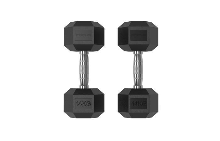 Hexa Dumbbells - Focus Fitness - 2 x 14 kg main product photo