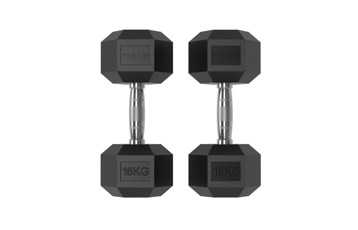 Hexa Dumbbells - Focus Fitness - 2 x 16 kg main product photo