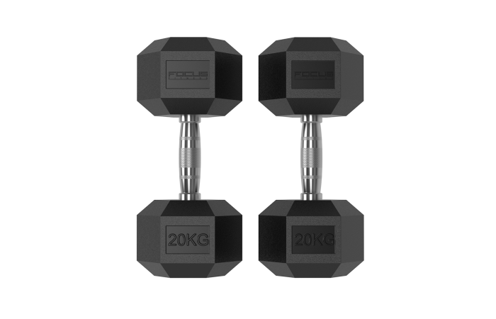 Hexa Dumbbells - Focus Fitness - 2 x 20 kg main product photo